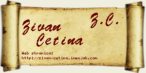 Živan Cetina vizit kartica